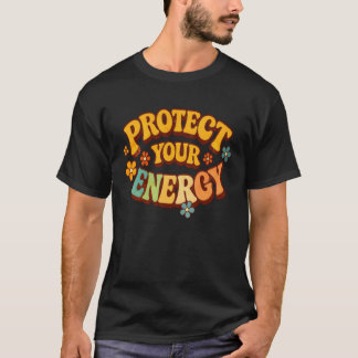 Camiseta Retro Citação Positiva Proteja Sua Energi