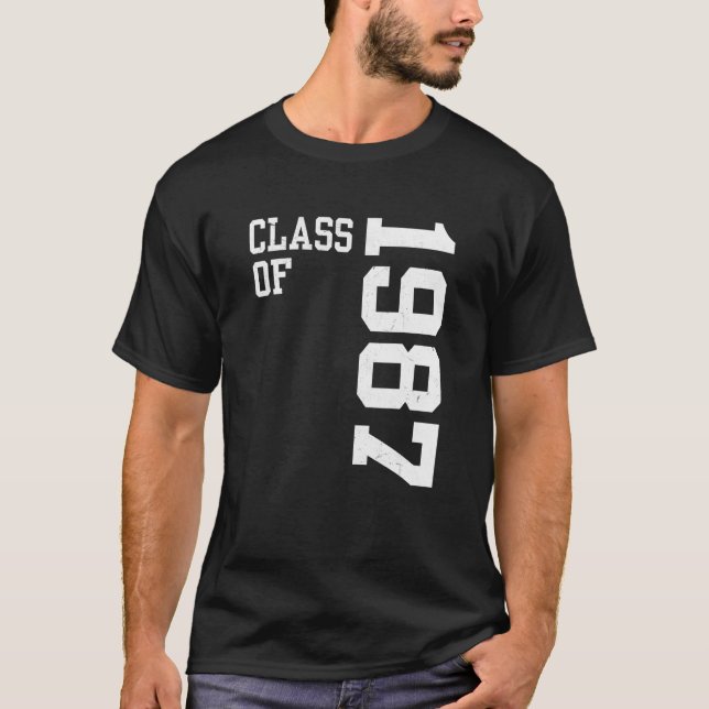 Camiseta Retro Class of 1987 Senior High School Reunion Vin (Frente)