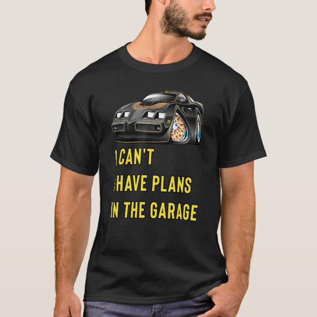 Camiseta Retro Classic Hotrod I Can't I Have Plans In The G (Frente)
