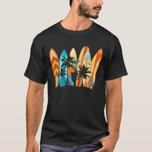Camiseta Retro Clássico de Navegação no Surfboard Vintage