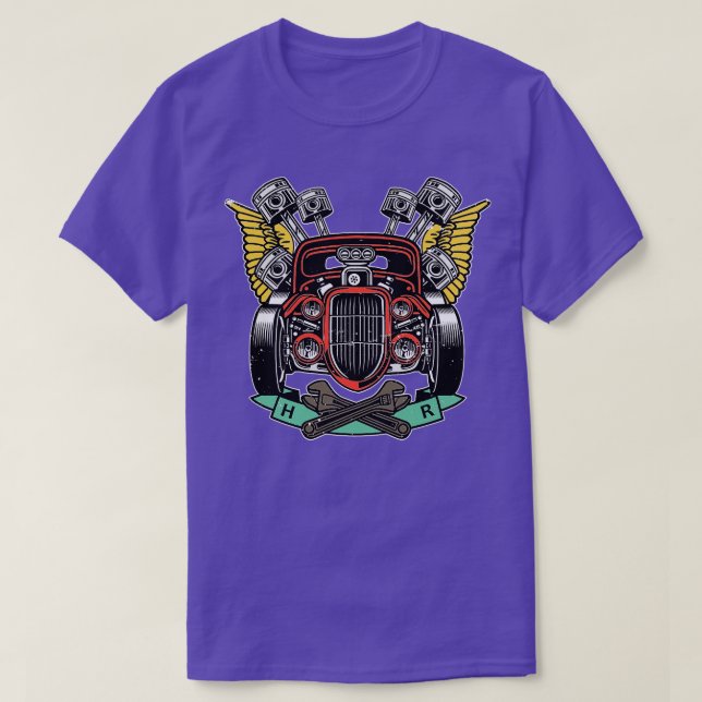 Camiseta Retro Clássico do Hot Rod (Frente do Design)