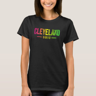 Camiseta Retro Cleveland Ohio pastel vintage CLE souvenir