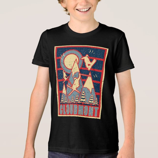 Camiseta Retro Cloudmont Ski 80s (Frente)