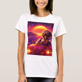 Camiseta Retro Cockapoo Dirigindo Carro 80s