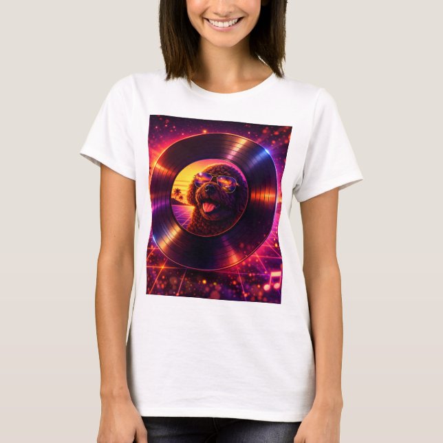 Camiseta Retro Cockapoo Vinyl Record T Shirt 80s Music (Frente)
