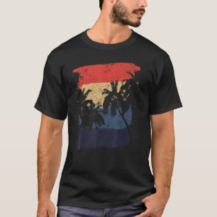 Camiseta Retro Coconut Palm Tree Hawaiian Beach Férias Be