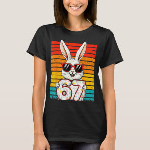 Camiseta Retro Coelho da Páscoa Feliz 67 Seis Sete Meme Men