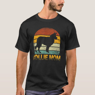 Camiseta Retro Collie Mãe Cachorro Doxie Proprietária Mãe P