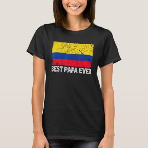 Camiseta Retro Colombia Flag Best Papa Ever Dia de os pais