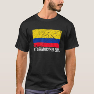 Camiseta Retro Colombia Flag Melhor Avó Já Mãe