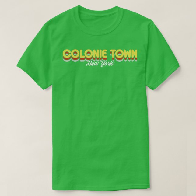 Camiseta Retro Colonie Town New York (Frente do Design)