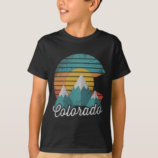 Camiseta Retro Colorado Mountain Home Love Family Férias (Frente)