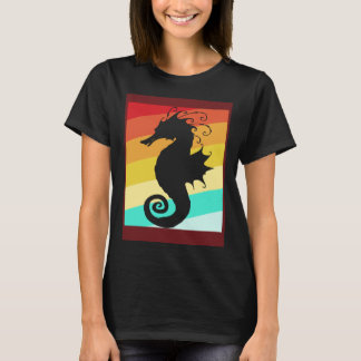 Camiseta Retro Colorful Seahorse