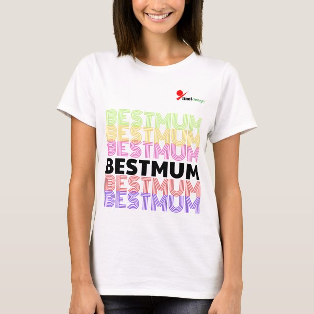 Camiseta Retro Colorida Melhor Mãe Frente e Verso (Frente)