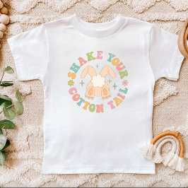 Camiseta Retro Colorido Agite Sua Páscoa De Coelho Da Cauda