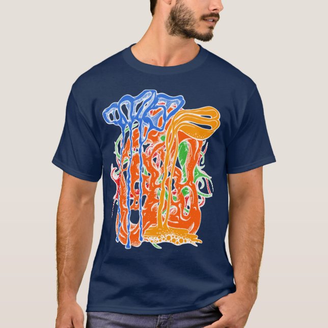 Camiseta Retro Colorido, Groovy Funky Abstrato Dream (Frente)