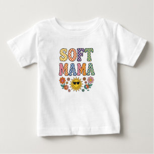 Camiseta Retro Colorido Xadrez Soft Mama PNG - Vintage