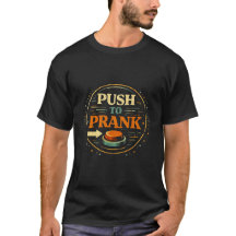 Camiseta retrô com botão engraçado para pregar peç