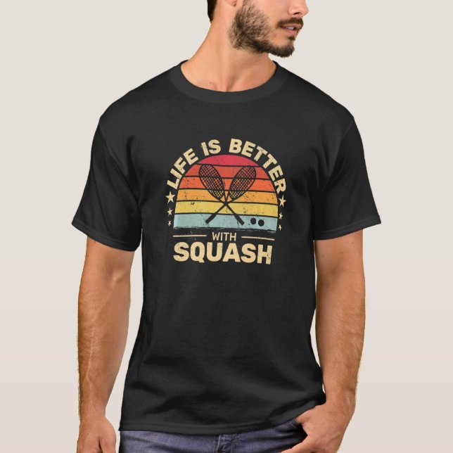 Camiseta retro com o Squash para o Squash Player (Frente)