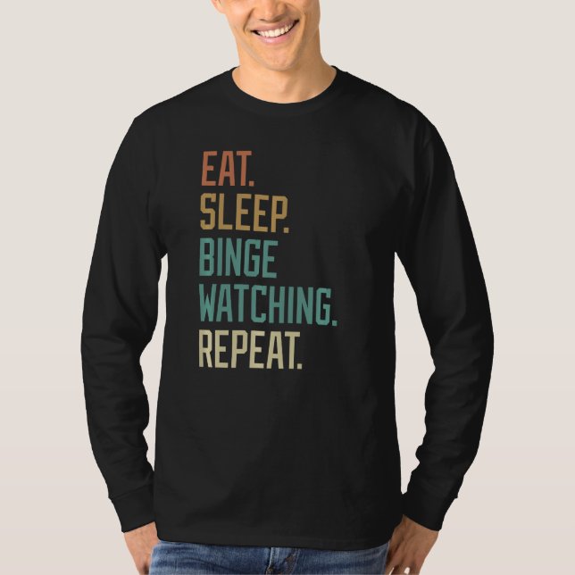 Camiseta Retro Coma Dormir Via Vintagem Repetida (Frente)