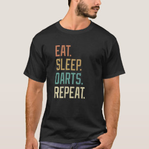 Camiseta Retro Comer Dardos do Sono Repetir Vintagem