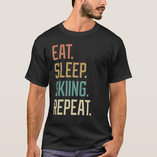 Camiseta Retro Comer Repetição de Pele com Sono (Frente)