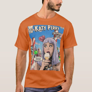 Camiseta Retro Comic Cobrir Katy Perry Music Trabalho de ar