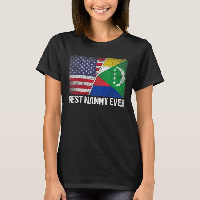 Camiseta Retrô Comores Sinalizador Melhor Babá Nunca Mãe da (Frente)