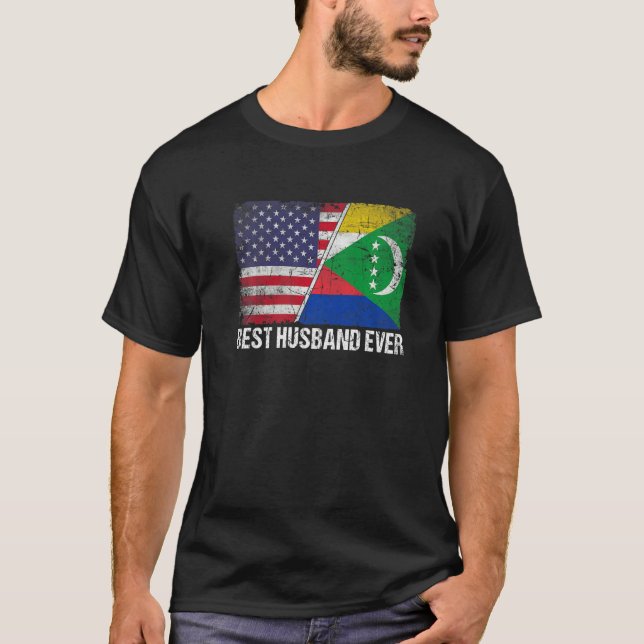 Camiseta Retrô Comores Sinalizador Melhor Marido de Todos o (Frente)