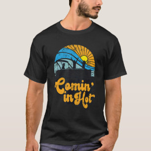 Camiseta Retro Composto Em Barco De Ponto Quente No Lago Po