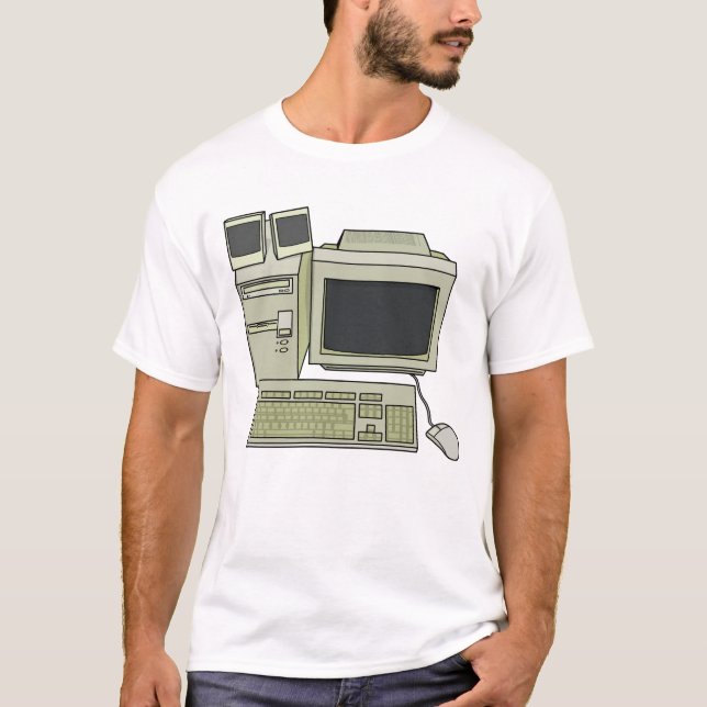 Camiseta Retro Computer Desk Setup (Frente)