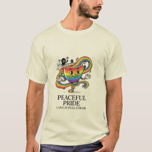 Camiseta Retro Copa de Café Arco-Íris Orgulho Pací