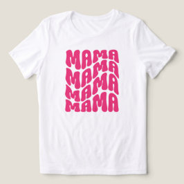 Camiseta Retro Cor-de-rosa, Dia de as mães de mamãe