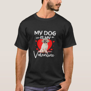 Camiseta Retro Coração Valentine Day Heart Shih Tzu Dog Lo