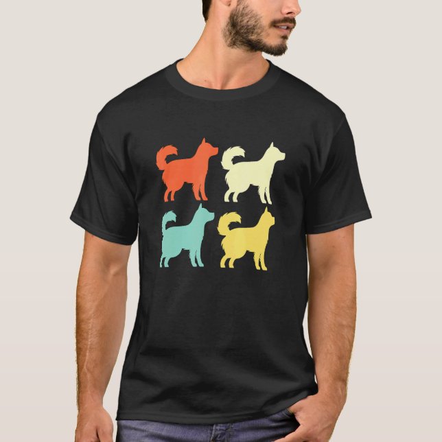 Camiseta Retro Cores Alaskan Malamute Alaskan Malamute (Frente)