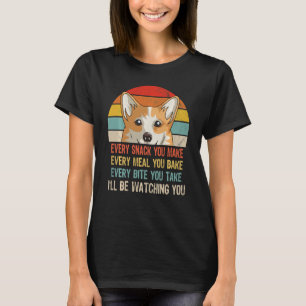 Camiseta Retro Corgi Cada Pica Que Você Faz Cada Refeição Q
