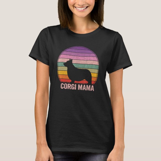 Camiseta Retro Corgi Mama Graphic Corgi (Frente)