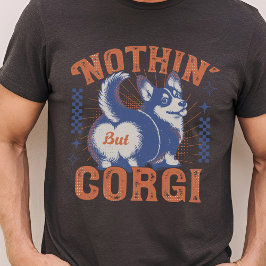 Camiseta Retro Corgi Nada Mais Que Corgi Bumbum Laranja E A