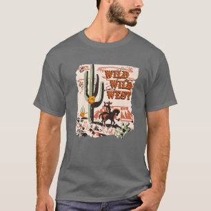 Camiseta Retro Cowboy Wild West Desert Cactus Western