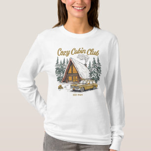 Camiseta Retro Cozy Cabin Club Vintage A-Frame