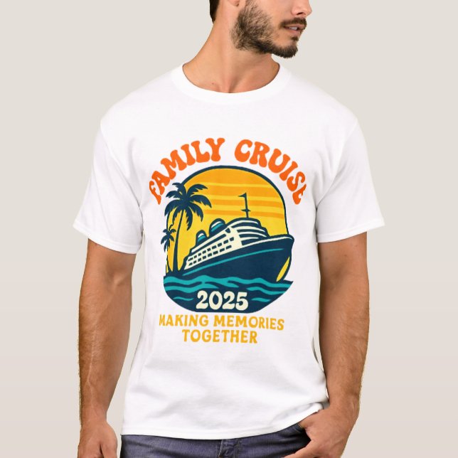 Camiseta Retro Cruise Shirt Family Vacation 2025 (Frente)