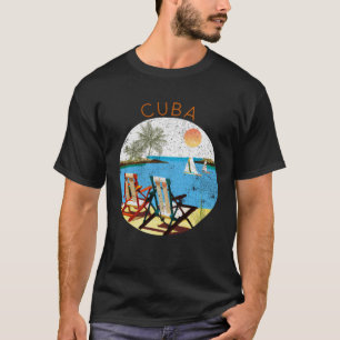 Camiseta Retro Cuba Souvenir Vintage Beach Vacage