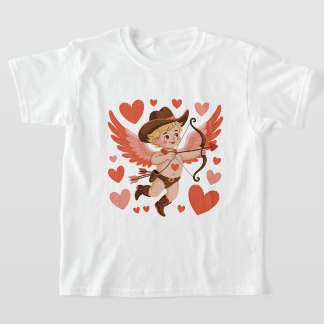 Camiseta Retro Cupid Bow Tee, Baby Cupid Valentine Gift (Postura )