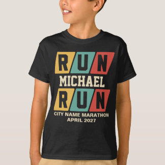 Camiseta Retro Custom Name Marathon Support Kids