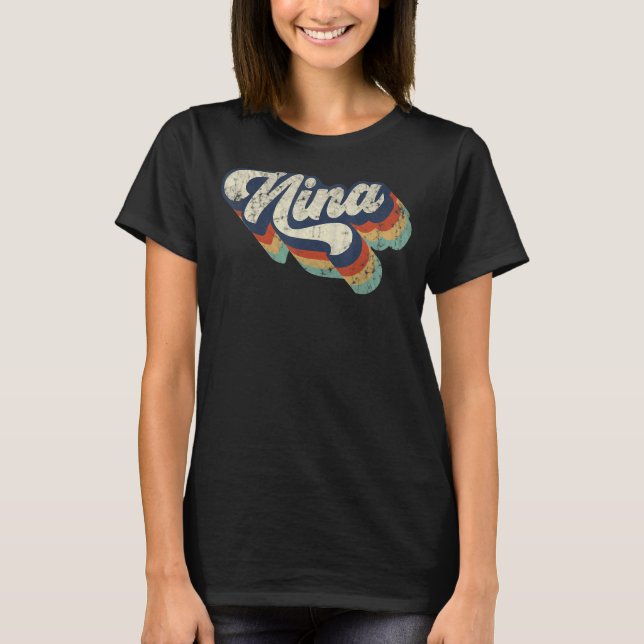 Camiseta Retro Cute Nina for Grandma Best Nina Ever Mother' (Frente)