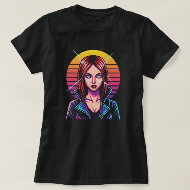 Camiseta Retro-Cyber Warrior (Frente do Design)