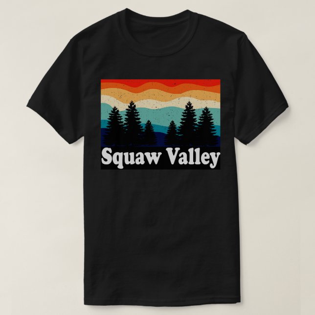 Camiseta Retro da Califórnia em Squaw Valley (Frente do Design)