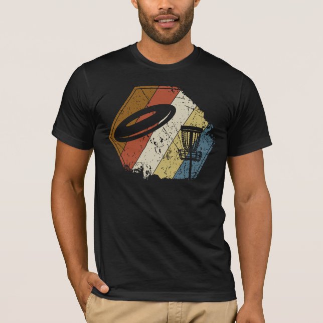 Camiseta Retro da Cesta de Golfe de Disco (Frente)