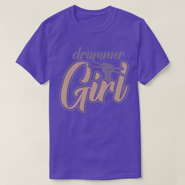 Camiseta Retro da Drummer Girl (Frente do Design)