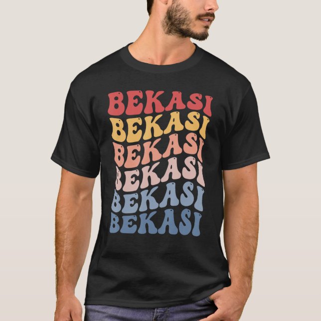 Camiseta Retro da Groovy Cidade de Bekasi (Frente)